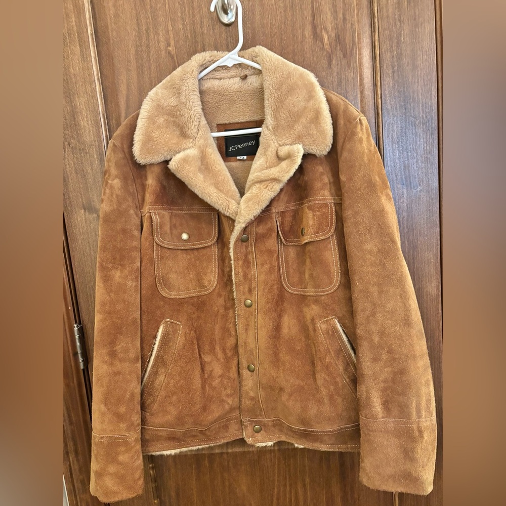 Vintage JC Penney Genuine Cowhide coat men size 44